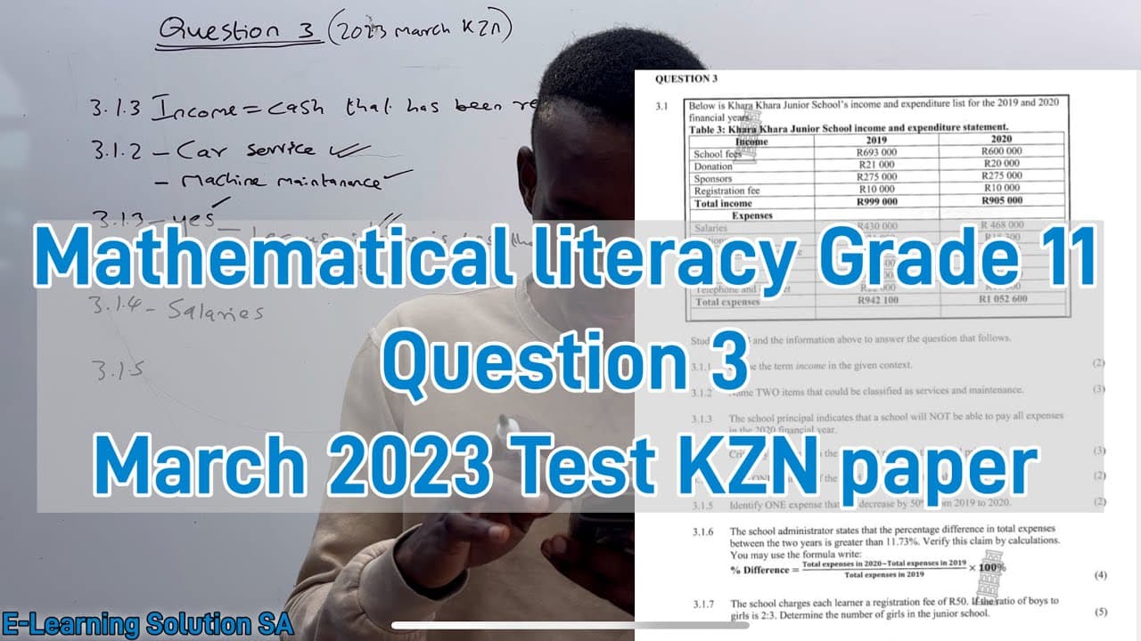 Grade 11 mathematical literacy