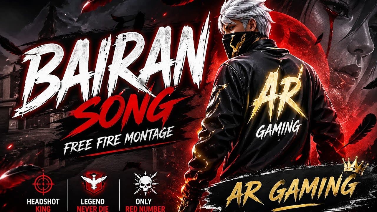 Bairan 💔 Free Fire Montage | One Tap Headshot 😈 | AR GAMING"( OFFICIAL SONG)