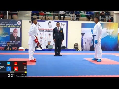 -60 K.G Male Quarterfinals Match. BISHNU BK Shudurpaschim (AKA)🔴 VS SHRIJAN SHRESTHA Nepal Army(AO)🔵