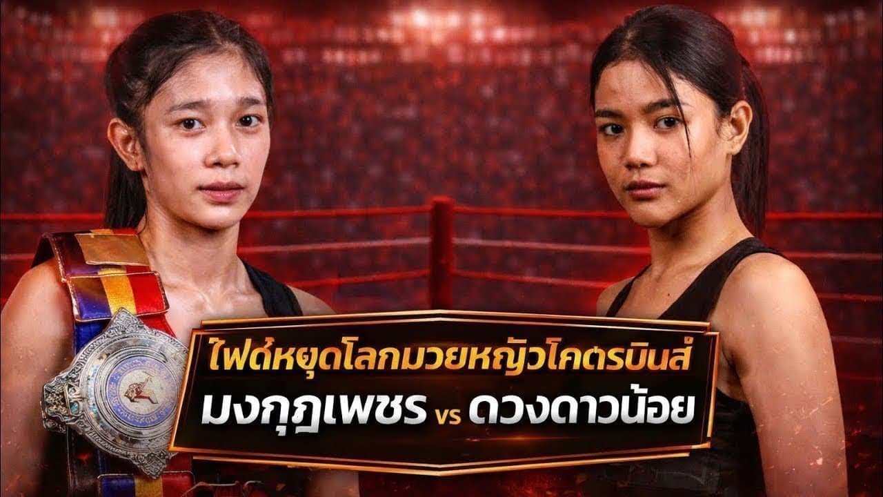 ไฟต์หยุดโลกมวยหญิง โคตรมันส์ มงกุฎเพชร เพชรพราวฟ้า vs ดวงดาวน้อย ลูกทรายกองดิน