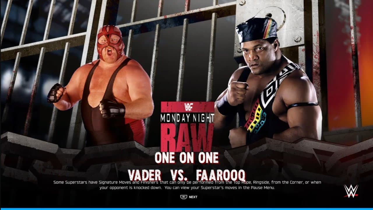 Vader vs Faarooq. Monday Night Raw WWE 2K25