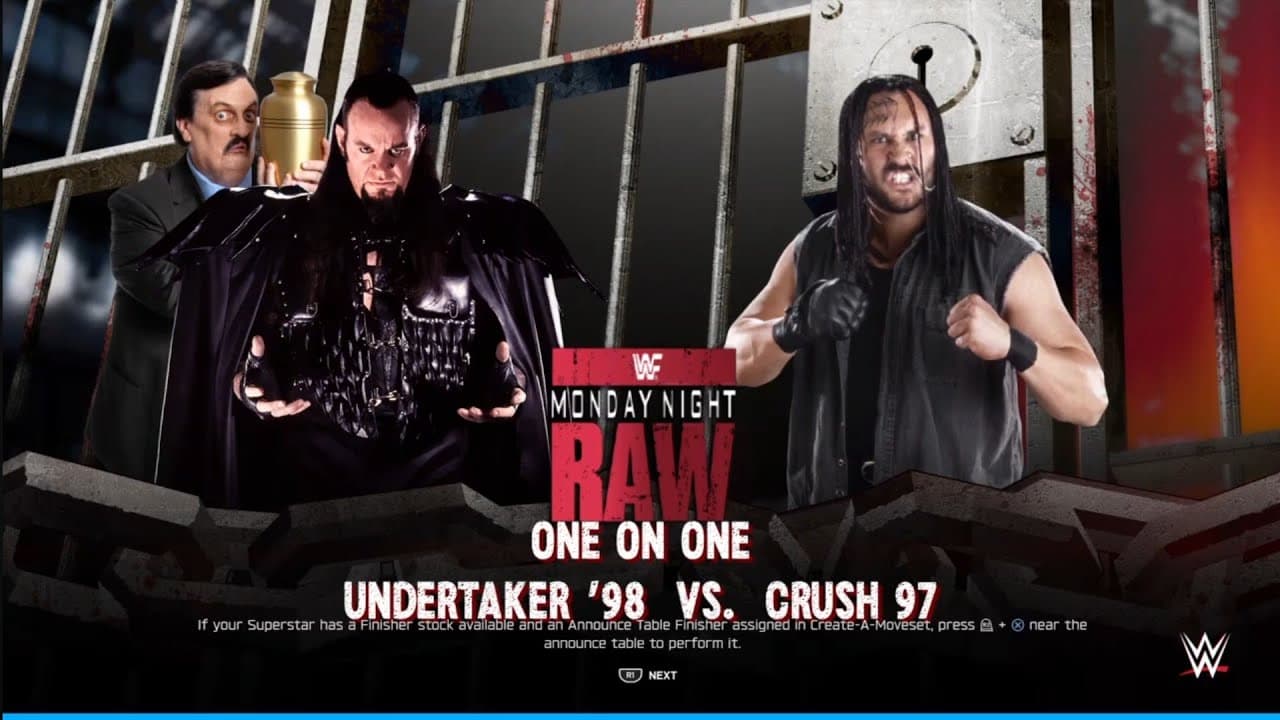 Undertaker vs Crush. Monday Night Raw WWE 2K25