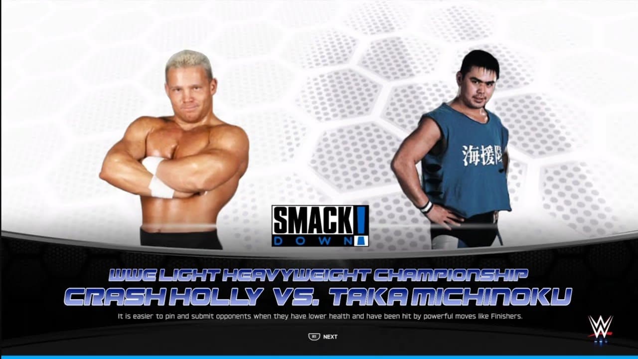 Craah Holly vs Taka Michinoku. Smackdown. WWE 2K25