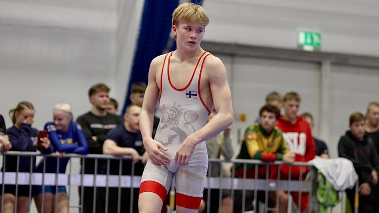 U17 Ekku Tarkkio (FIN) vs Emilis Neverauskas (LTU) 65kg. Greco-roman boys youth wrestling tournament