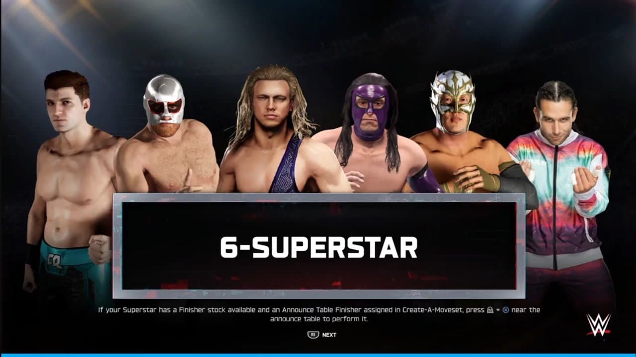 6 Way scramble Match. Grapple Legends Mania. WWE 2K25