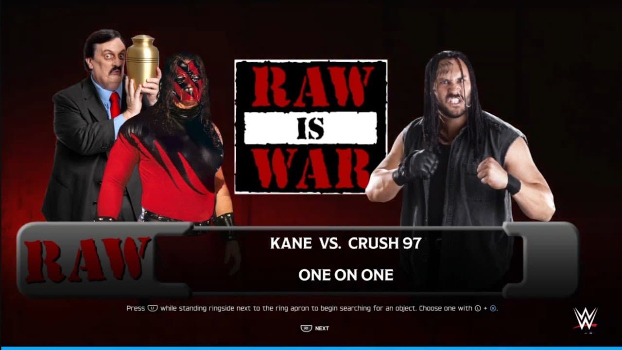 Kane vs Crush. Raw is War. WWE 2K25
