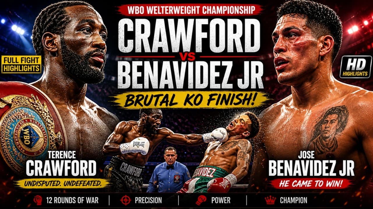 Terence Crawford vs Jose Benavidez Jr FULL Fight Highlights | Crawford Brutal KO Finish | Boxing HD