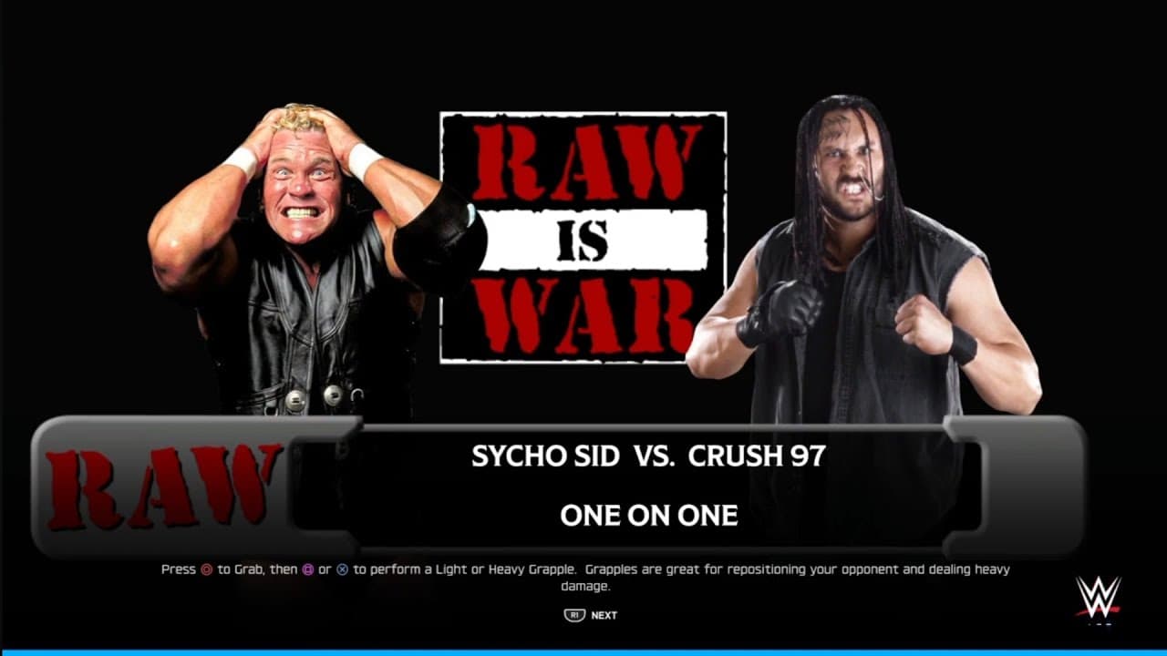 Sid vs Crush. Raw is War. WWE 2K25