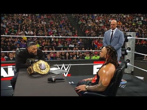 Roman Reigns & Jacob Fatu contract sighning _WWE RAW 4 APRIL 2026