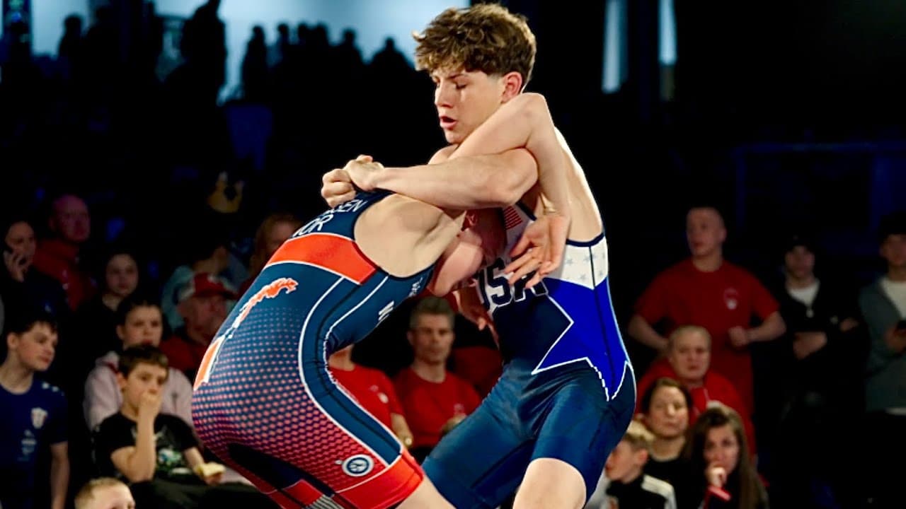 Norway vs USA. U15 Emil Johansen (NOR) vs Tristan Pino (USA) 55kg. Greco-roman boys wrestling.
