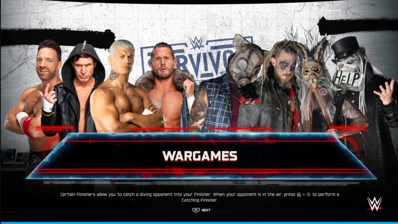Cody, Knight & the Guns vs The Wyatt Sicks.  Wargames. WWE 2K25