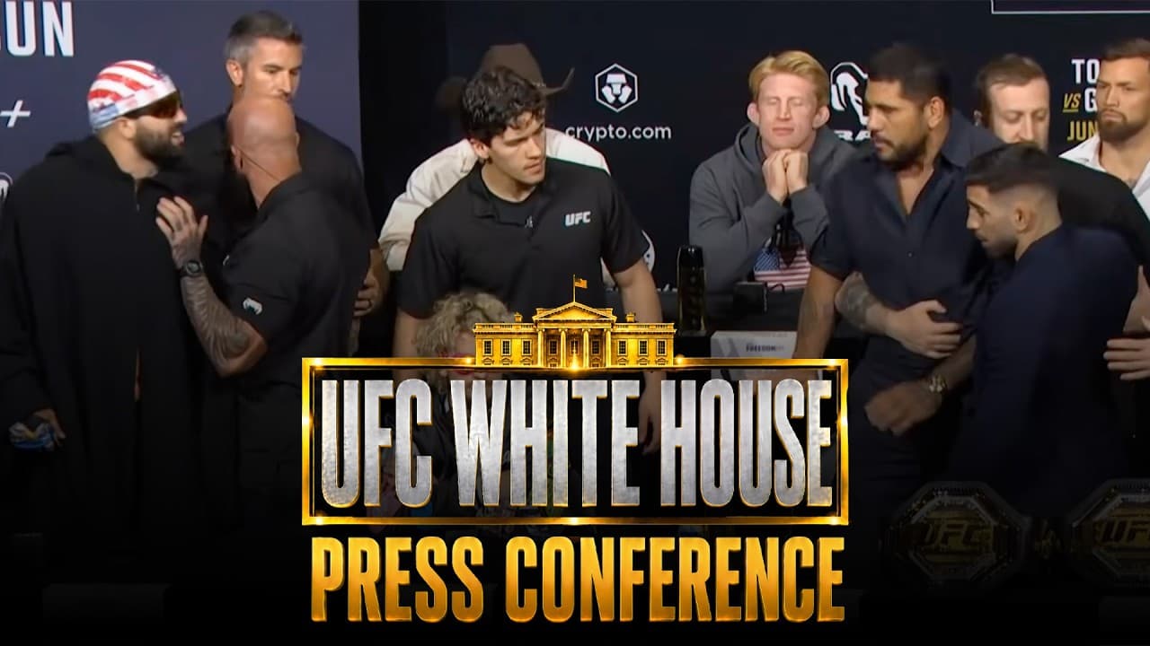 FULL UFC White House Press Conference: Ilia Topuria CONFRONTS Josh Hokit, MORE | MMA Fighting