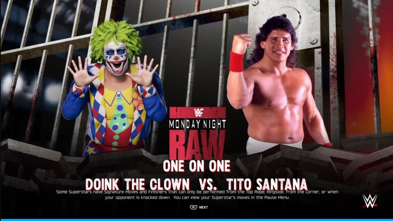 Doink vs Tito Santana. Monday Night Raw. WWE 2K25