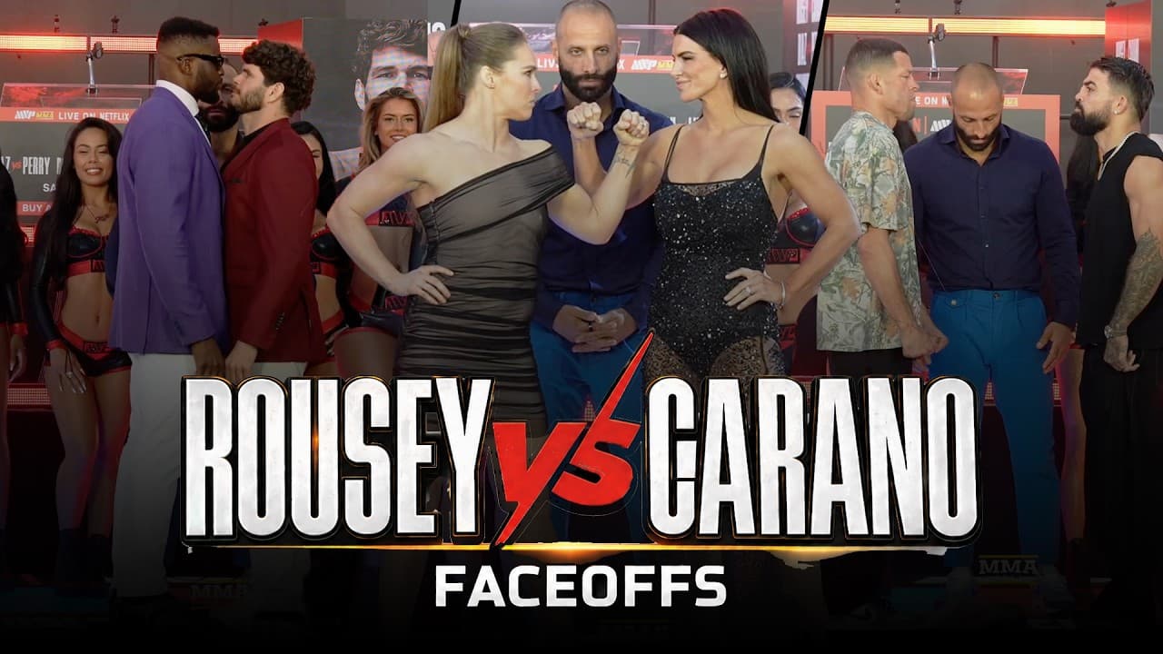 Rousey vs. Carano Staredowns | Diaz vs. Perry | Ngannou vs. Lins | MMA Fighting