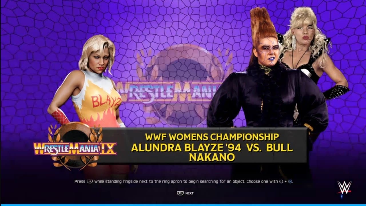 Alundra Blayze vs Bull Nakano.  WWE 2K25