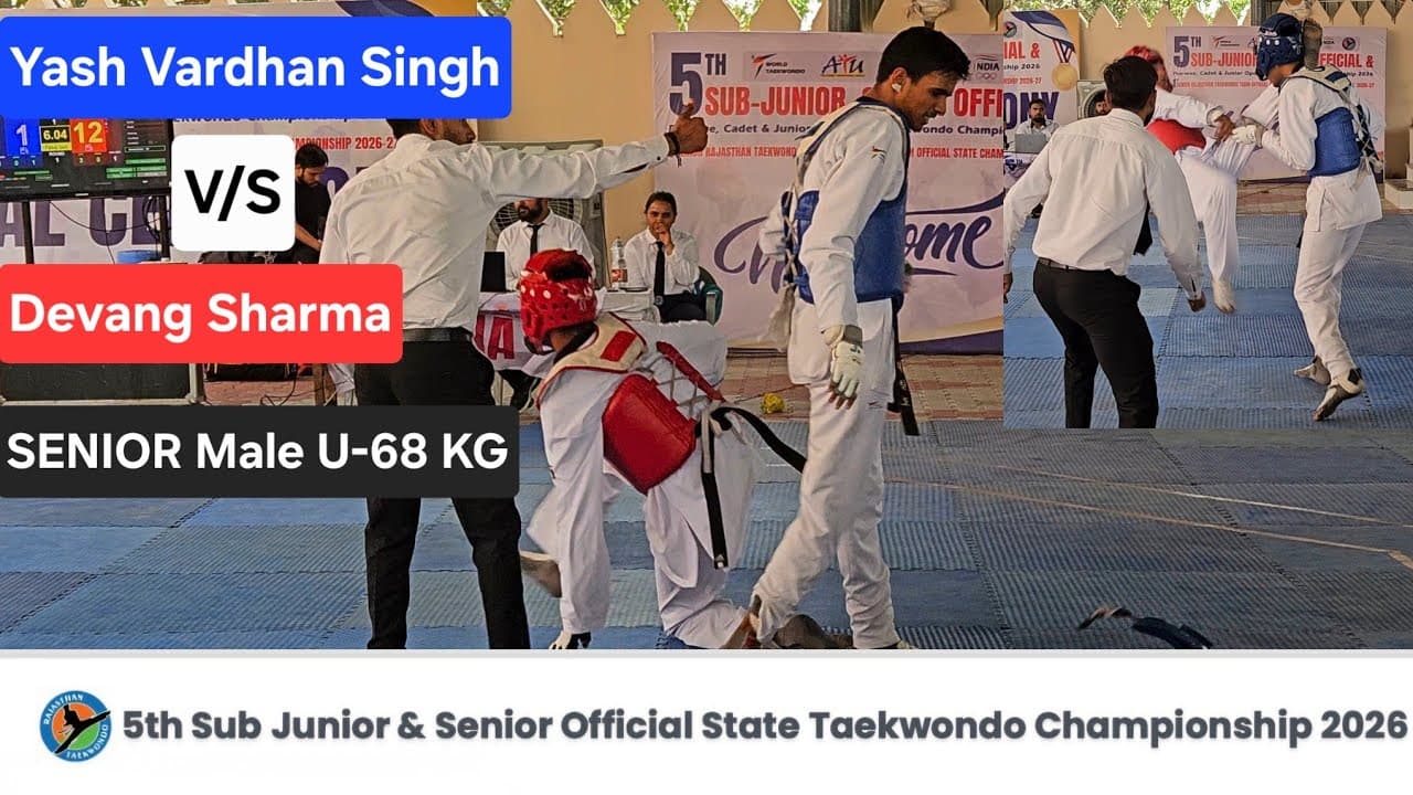Intense Taekwondo Fight 🔥 Senior Male U-68 KG | State Championship 2026 #68kg #indiantaekwondo
