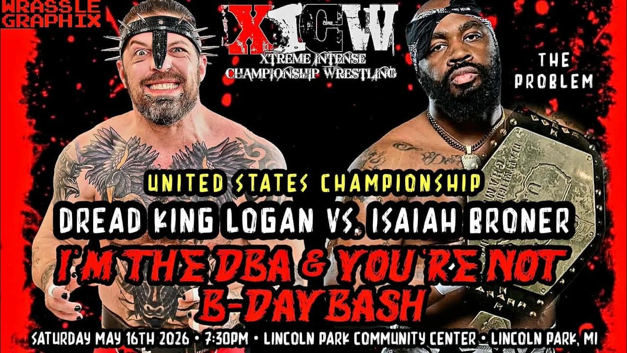 Full Match: ISAIAH BRONER vs. DREAD KING LOGAN (XICW United States Championship - 5/16/26)