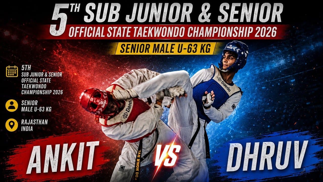 Senior Male U-63 KG Final Battle ⚡ Dhruv VS Ankit | Taekwondo 2026 #63kg