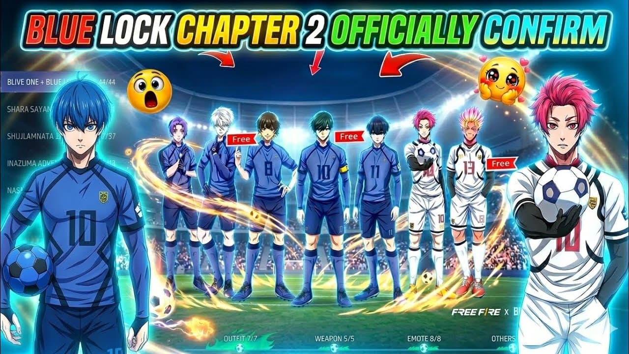 FF X Blue Lock Chapter 2 Officially Confirm 🔥😍 | Blue Lock Chapter 2 Bundle & Emote Full Review🤯🔥