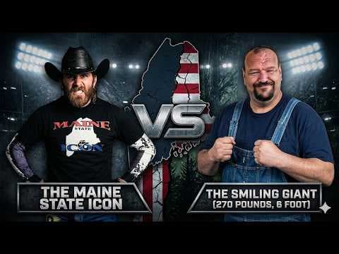 7′ 4″ 520 lbs. "New England Giant" Bull Moose Calhoun vs. Maine State Icon Ryan Michaels Colson