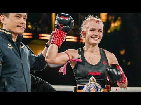 นางฟ้าต่อยมวย นักมวยฝรั่งสุดน่ารักชกมวยไทยสุดมันส์ Marie Ruumet vs ขวัญใจ ขวัญใจมวยไทยยิม | RWS