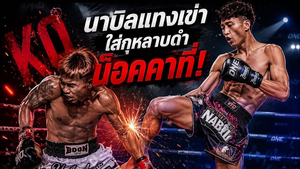 นาบิลแทงเข่าใส่กุหลาบดำน็อคคาที่! กุหลาบดํา สจ.เปี๊ยกอุทัย vs นาบิล อานาน