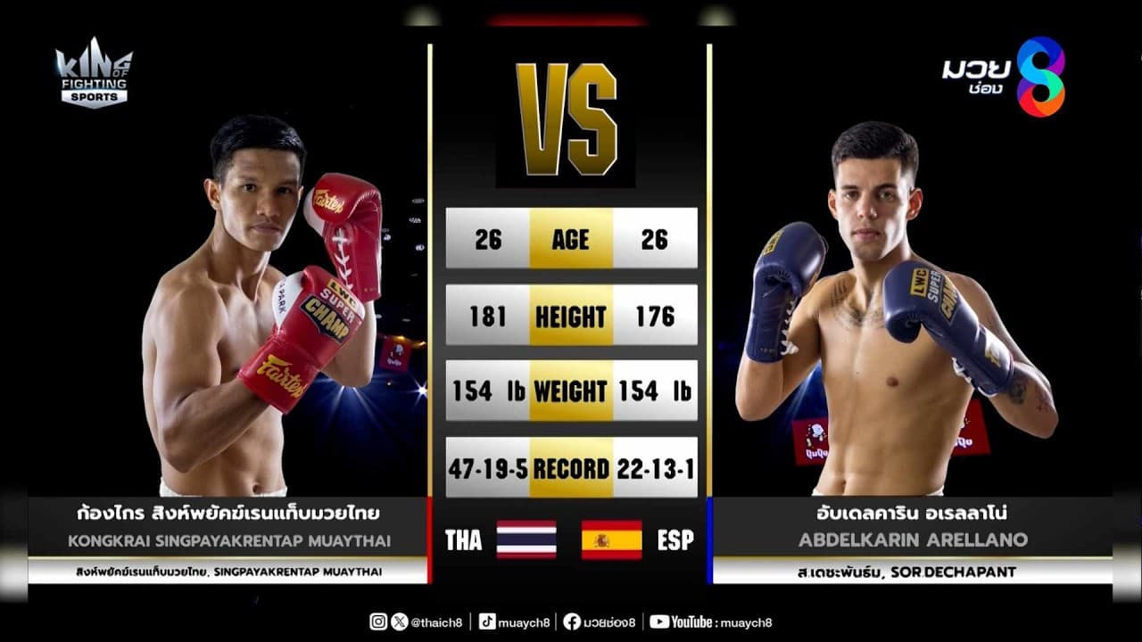 คู่เด็ดมวยมันส์ | ก้องไกร สิงห์พยัคฆ์เรนแท็บมวยไทย ดวล อับเดลคาริน อเรลลาโน่