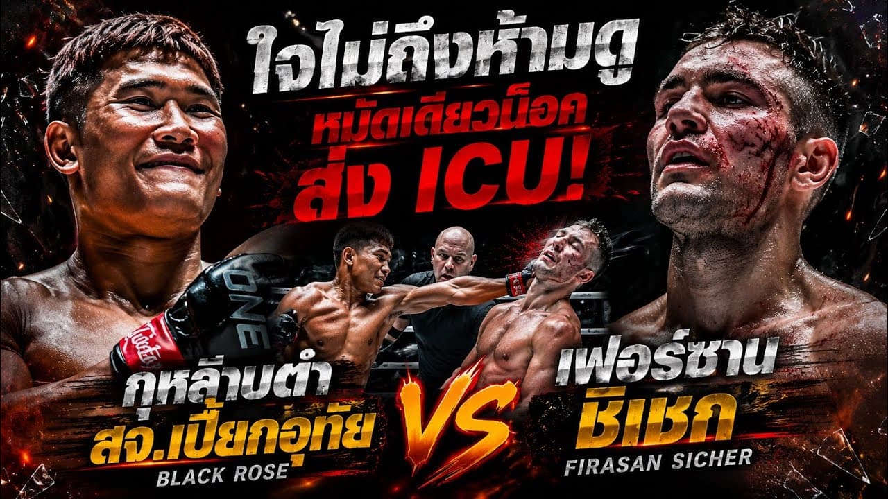 ใจไม่ถึงห้ามดู หมัดเดียวน็อคส่งICU! กุหลาบดำ สจ.เปี๊ยกอุทัย VS เฟอร์ซาน ชิเชก