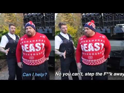Eddie Hall Can't Handle Cop Trying To Alpha Him, Snaps.