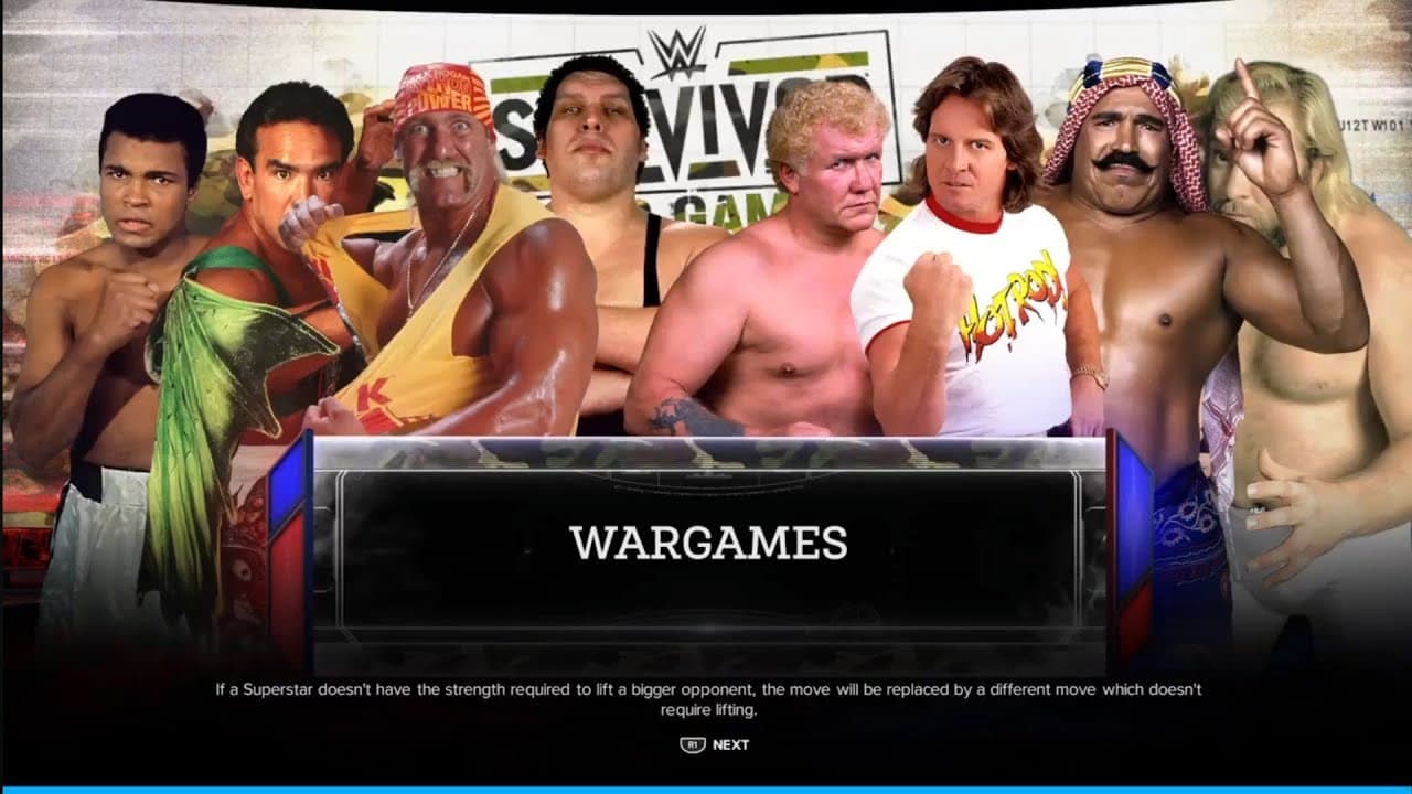 Team Hogan vs Team Piper. Wargames. WWE 2K24