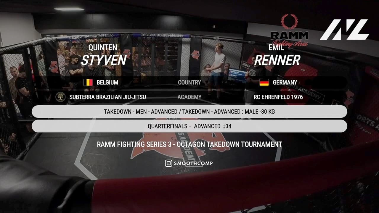 Quinten Styven vs. Emil Renner | Advanced -80kg Quarterfinal | RAMM TAKEDOWN TOURNAMENT