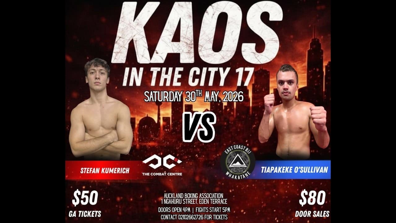KAOS ON THE CITY 17: STEFAN KUMERICH vs TIAPAKEKE O'SULLIVAN | K1 Boxing Fight