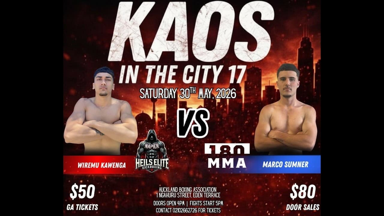 KAOS ON THE CITY 17: WIREMU KAWENGA vs MARCO SUMNER | K1 Boxing Fight