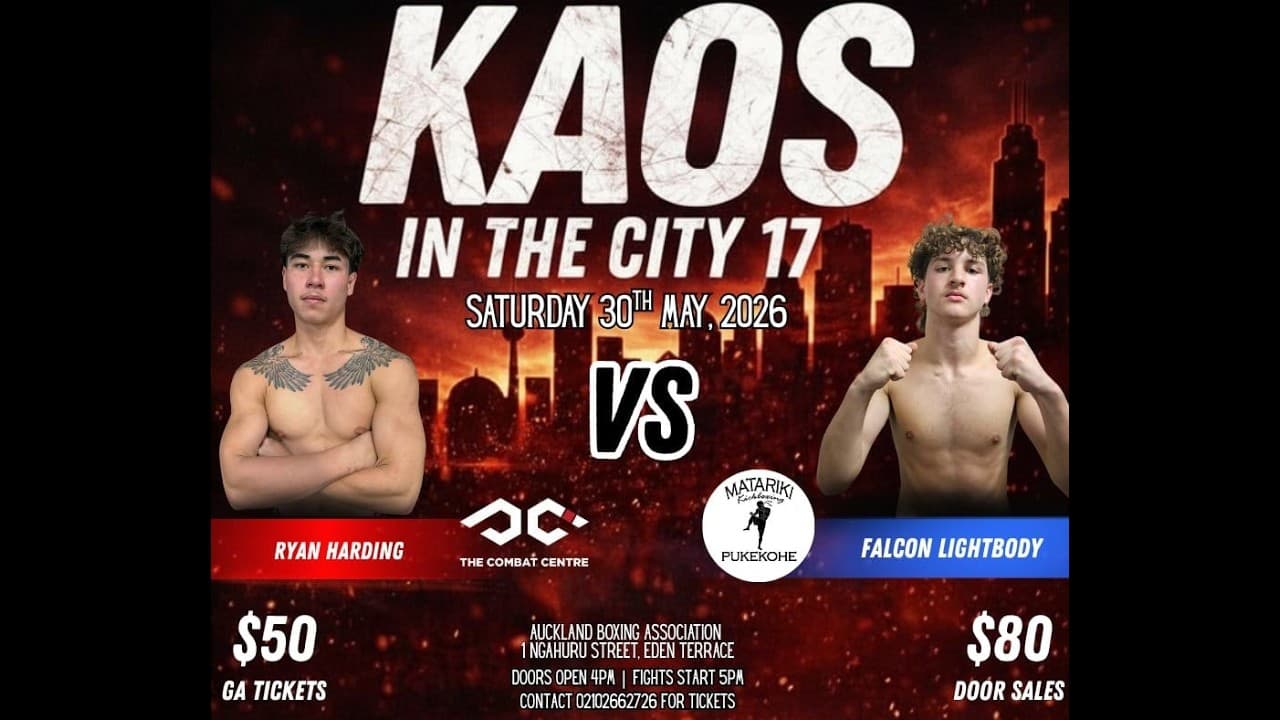 KAOS ON THE CITY 17: RYAN HARDING vs FALCON LIGHTBODY | K1 Boxing Fight