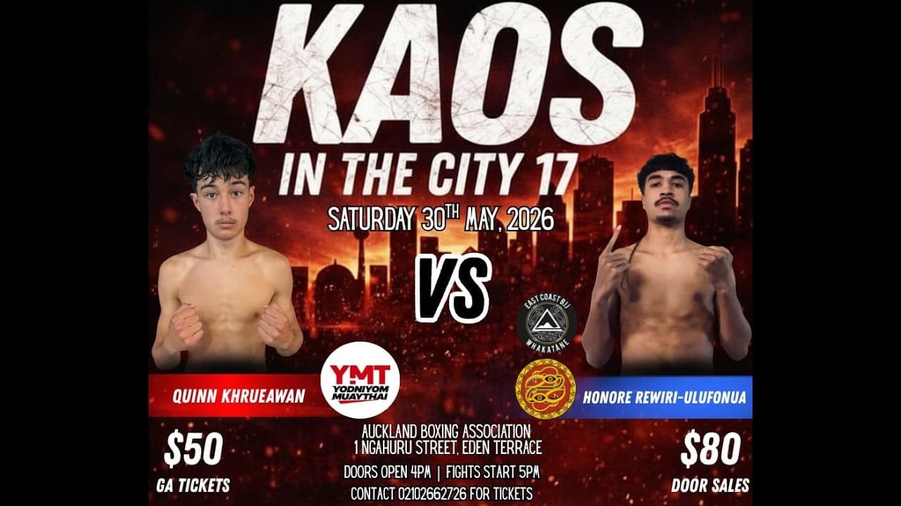 KAOS ON THE CITY 17: QUINN KHRUEAWAN vs HONORE REWIRI ULUFONUA | K1 Boxing Fight