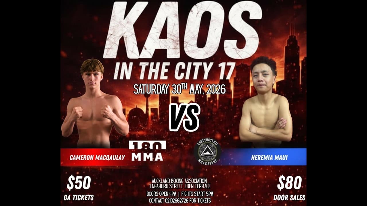 KAOS ON THE CITY 17: CAMERON MACQAULAY vs HEREMIA MAUI | K1 Boxing Fight