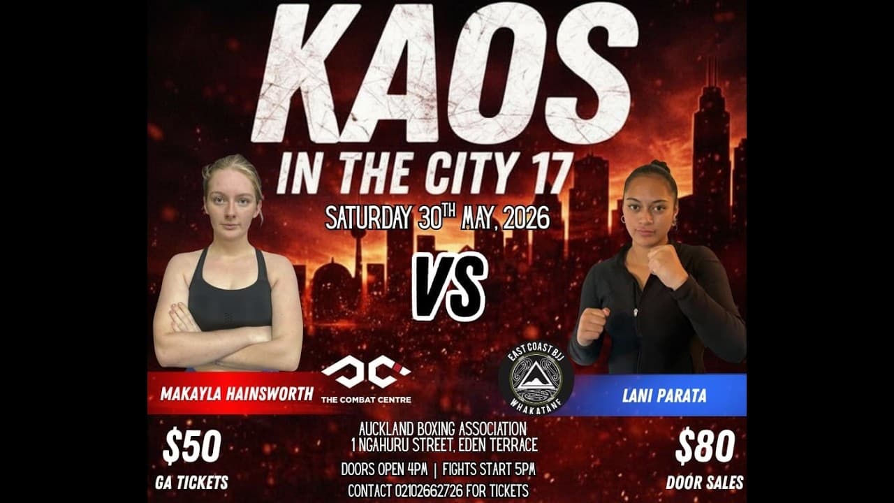 KAOS ON THE CITY 17: MAKAYLA HAINSWORTH vs LANI PARATA | K1 Boxing Fight
