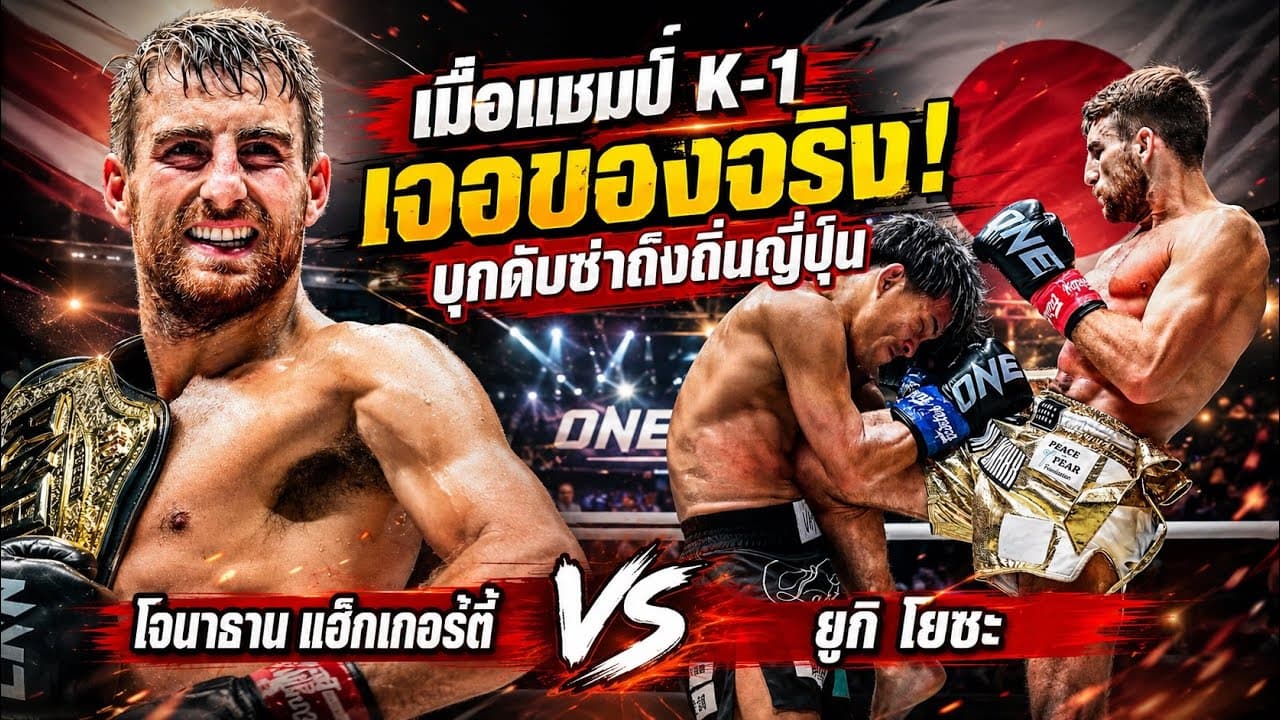 😱 เมื่อแชมป์ K-1 เจอของจริง! บุกดับซ่าถึงถิ่นญี่ปุ่น โจนาธาน แฮ็กเกอร์ตี้ vs ยูกิ โยซะ 2026-06-09 11:11