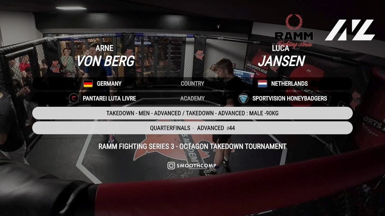 Arne von Berg vs. Luca Jansen | Advanced -90kg Quarterfinal | RAMM TAKEDOWN TOURNAMENT