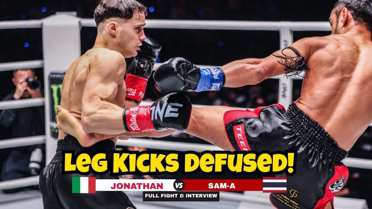 WHEELS OF STEEL! Jonathan Di Bella 🇨🇦🇮🇹 absorbs Sam-A's 🇹🇭 brutal leg kicks with father's training