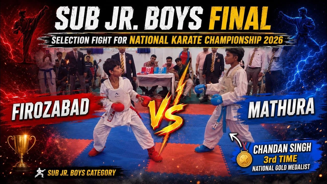 🔥 3x National Gold Medalist Chandan Singh in Action | Mathura vs Firozabad | Karate Final