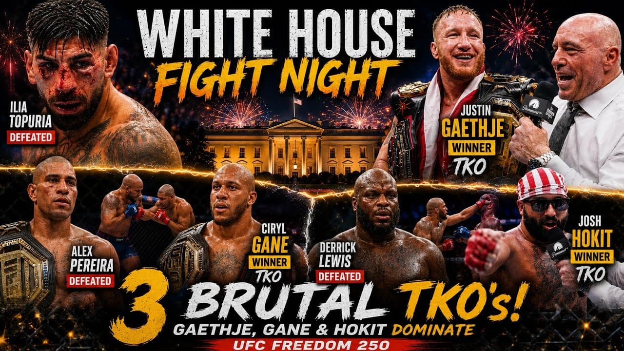 3 Brutal TKOs at the White House! Gaethje, Gane & Hokit Dominate UFC Freedom 250