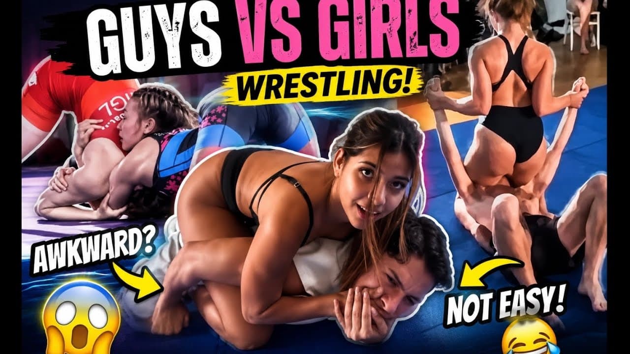 GUYS vs GIRLS Wrestling Challenge! Awkward Moments 😱