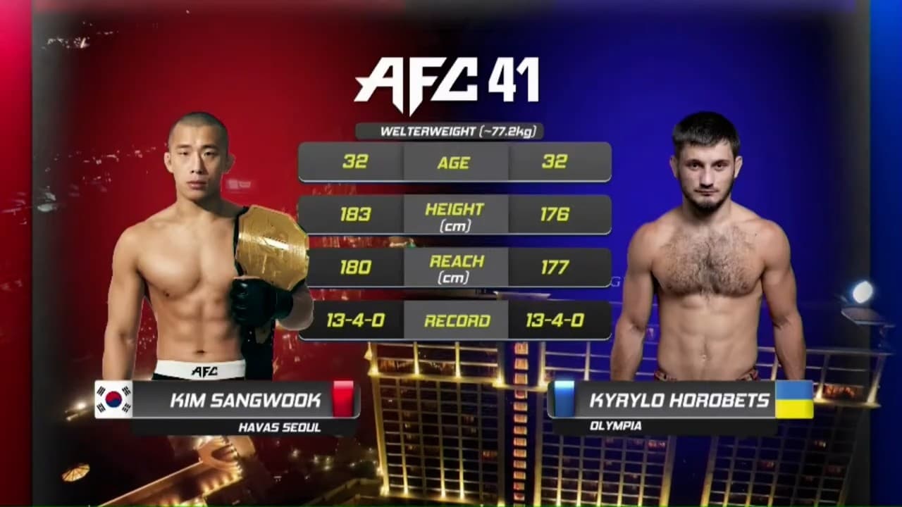 AFC41 제 5경기 -77.2kg 웰터급 김상욱 vs HOROBETS KYRYLO