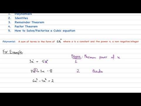Polynomials, Remainder and Factor Theorem