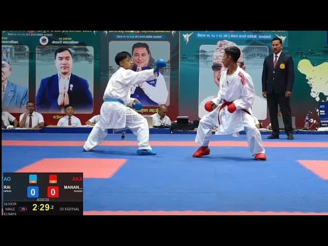Sher Bahadur National Championship. -50K.G Male Final Match. Rakesh Manandhar AKA VS Dipesh Rai Ao.