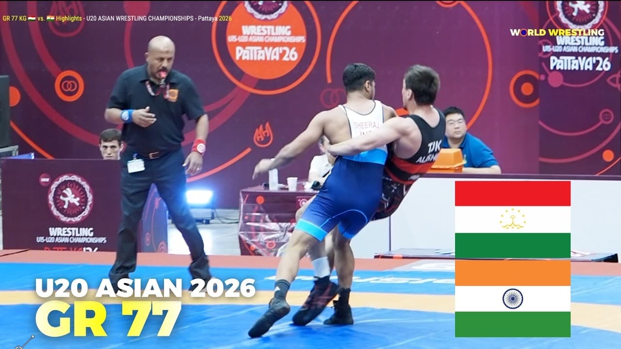 Alisher Ruzimadov 🇹🇯 vs 🇮🇳 Dheeraj Kumar Malik | GR 77 KG | U20 Asian Wrestling Championships 2026