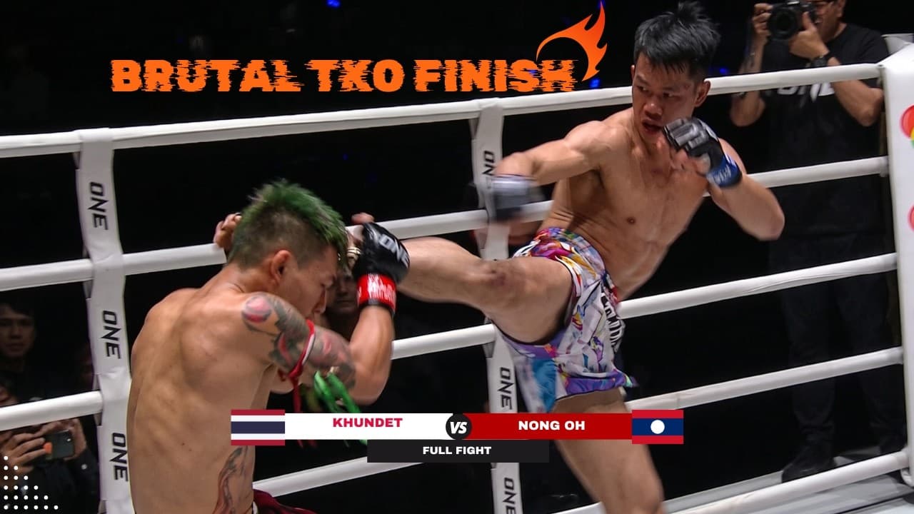 HEAD KICK DESTRUCTION! Nong Oh 🇱🇦 stops Khundet 🇹🇭 after a savage striking clinic