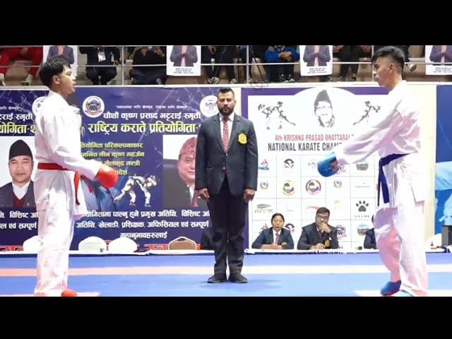 4th KPB Game. +84 K.G Male Final Match. Aashish Shrestha (NPC AKA) VS Tenzing Sherpa Sherpa (APF AO)