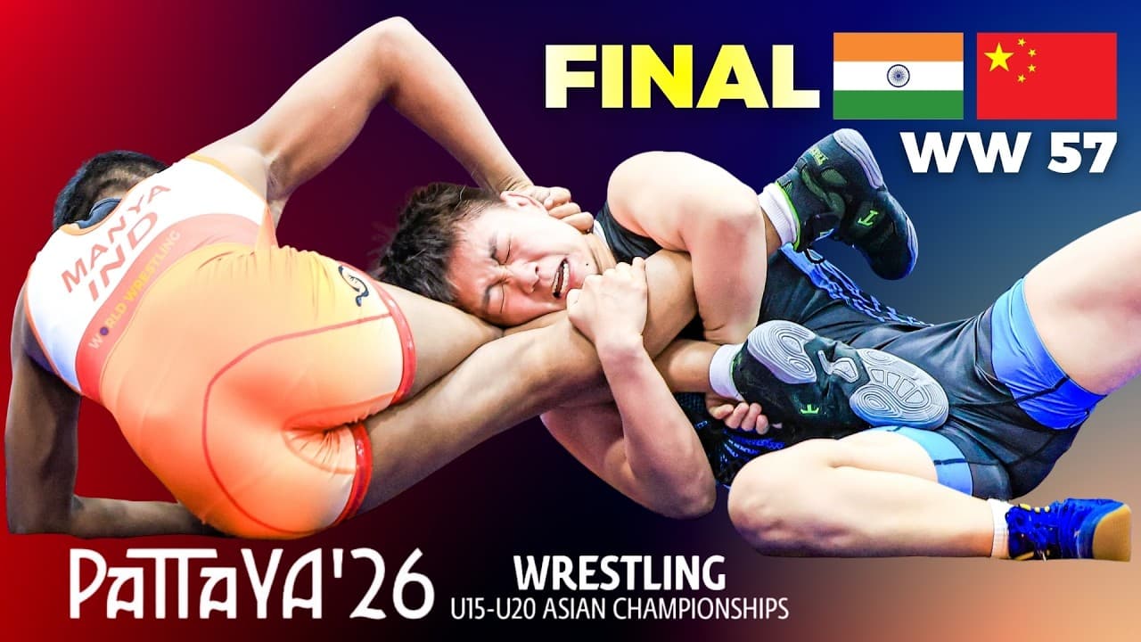 🏅 India vs China | U20 Wrestling Championship FINAL | WW 57 KG #WrestlePattaya2026